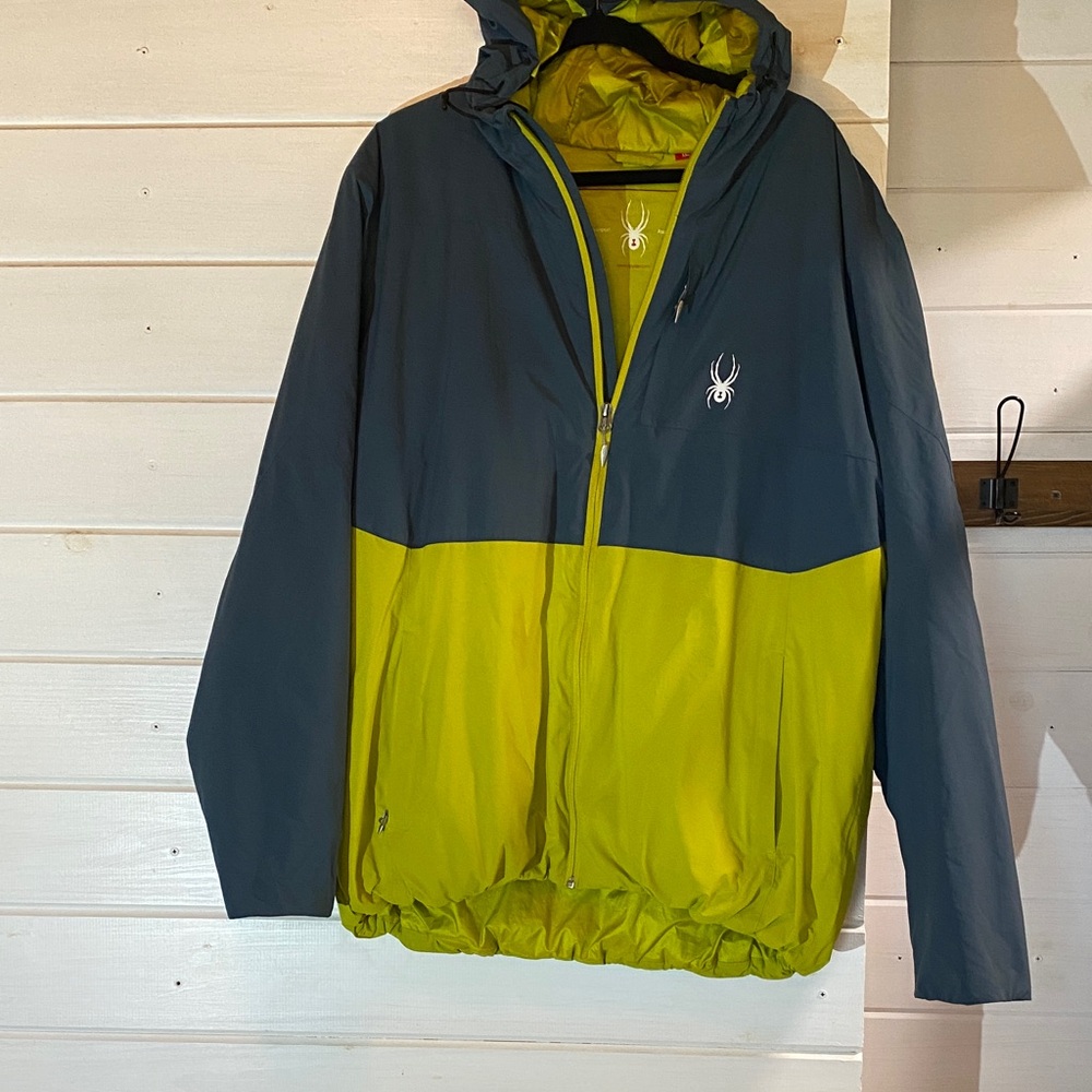 Spyder Men's Two-Tone Jacket - Charcoal and Neon Yellow